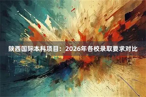 陕西国际本科项目：2026年各校录取要求对比