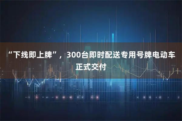 “下线即上牌”，300台即时配送专用号牌电动车正式交付
